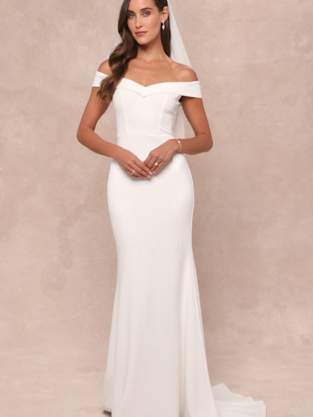 Lulus Arienne White Off-the-shoulder Mermaid Maxi Dress - Size M
